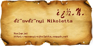 Ásványi Nikoletta névjegykártya